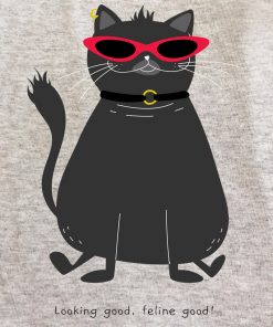 Printed Sweatshirt-Looking Good, Feline Good, Women