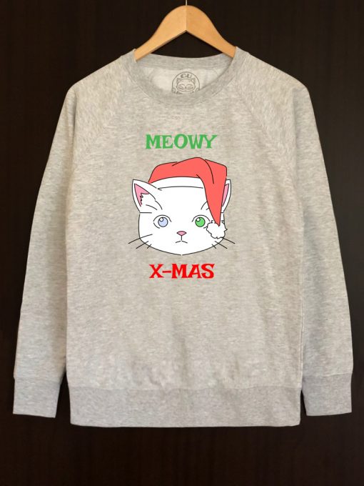 Printed Sweatshirt-Meowy X-Mas, Men