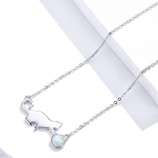 Jovial Cat Silver Necklace