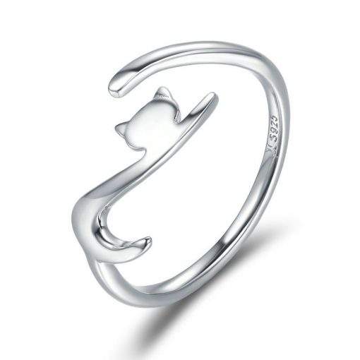 Long Tail Cat Silver Ring