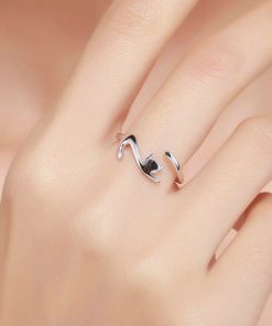 Long Tail Cat Silver Ring
