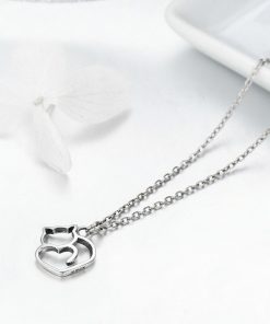 Adorable Cat Silver Necklace