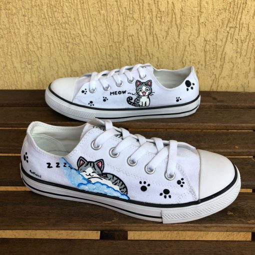 Hand painted Sneakers-Chi Cat