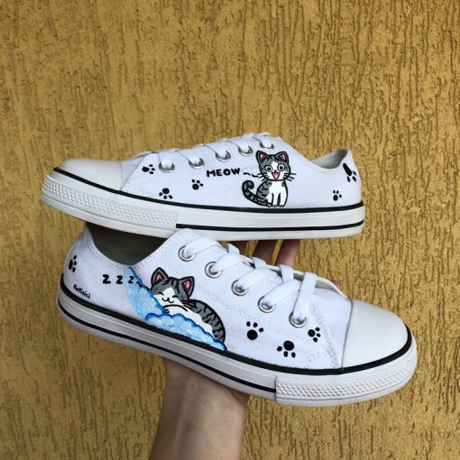 Hand painted Sneakers-Chi Cat