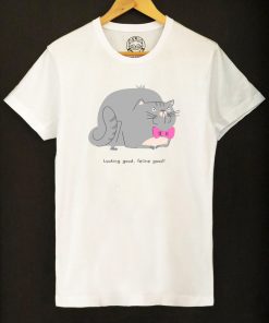 Organic cotton T-shirt-Looking Good, Feline Good, Men