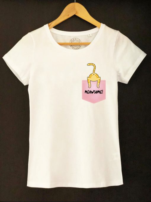 Organic cotton T-shirt-Meowsome Ginger Cat, Women