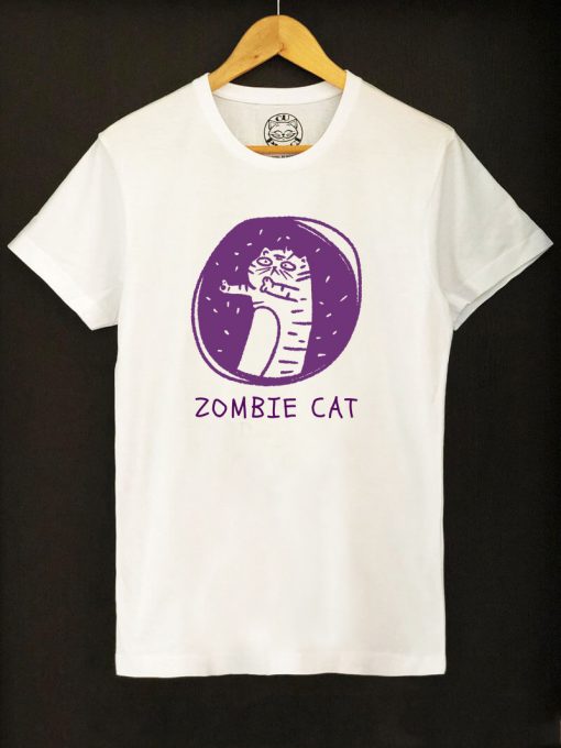 Organic cotton T-shirt- Zombie Cat, Men