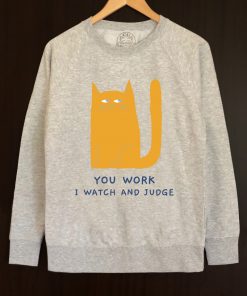 Printed Sweatshirt-Judgemental Cat, Men