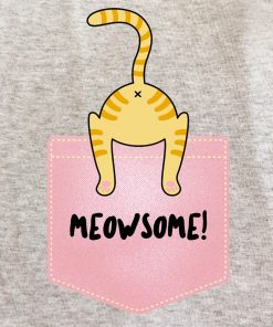 Printed Sweatshirt-Meowsome Ginger Cat, Women