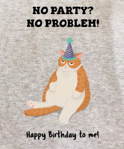 Printed Sweatshirt-Happy Birthaday (Ginger Cat), Men