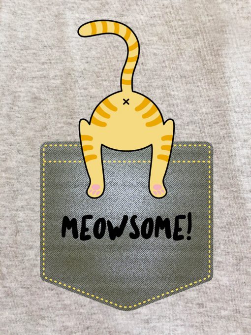 Printed Sweatshirt-Meowsome, Men