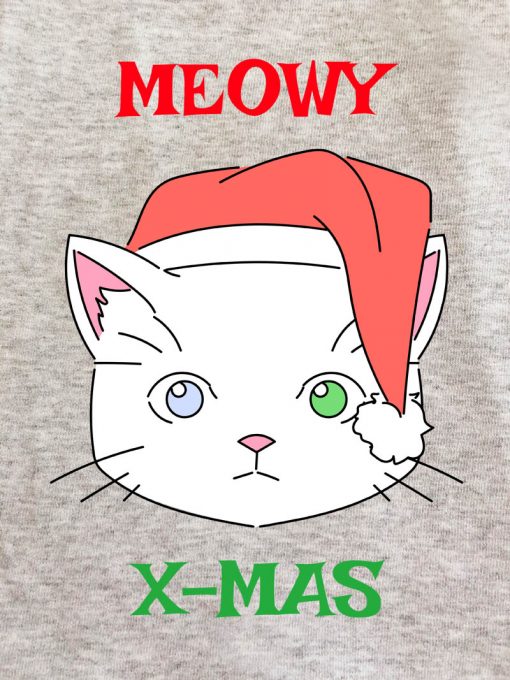 Printed Sweatshirt-Meowy X-Mas