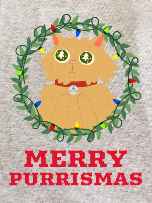 Printed Sweatshirt-Merry Purrismas (Ginger Cat)