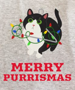 Printed Sweatshirt-Merry Purrismas (Tuxedo Cat)