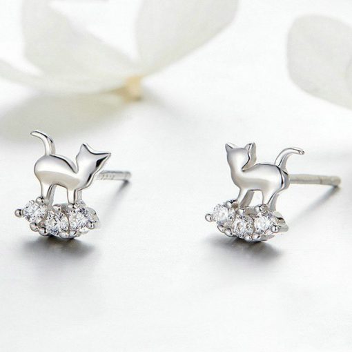 Sophisticated Cats Silver Earrings