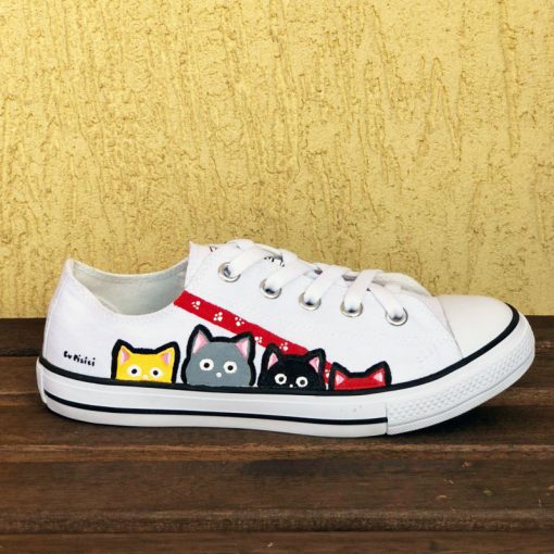 Hand painted Sneakers-Joyful Cats