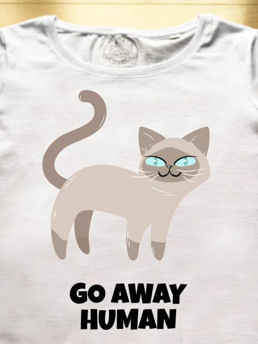 Organic cotton T-shirt- Go away Human