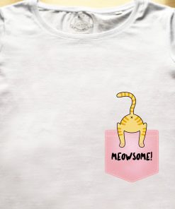 Organic cotton T-shirt-Meowsome Ginger Cat, Women