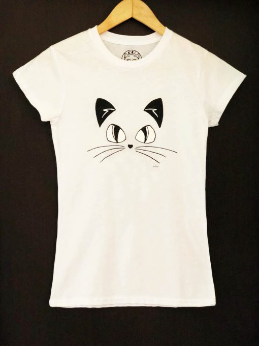 Hand painted T-shirt-Complete Cat, Women