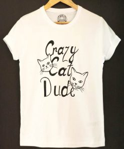 Hand painted T-shirt-Crazy Cat Dude, Men