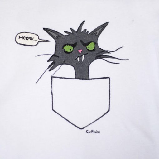 Hand painted T-shirt-Crazy Cat, Women