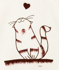 Hand painted T-shirt-Cat in love