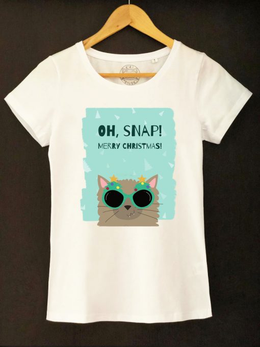 Organic cotton T-shirt-OH, SNAP! Model 3, Women