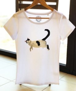 Custom hand painted T-shirt-Sleepy Cat Portrait