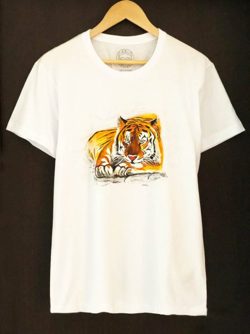 Custom hand painted T-shirt-Tiger Portrait