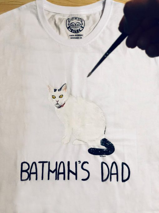 Custom hand painted T-shirt-Batman’s Dad Portrait