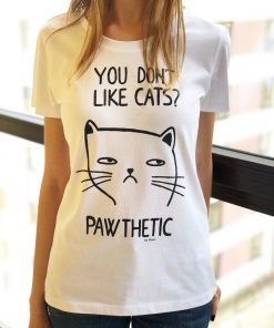 Hand painted T-shirt-Pawthetic Cat, Women