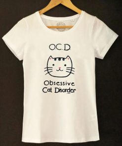 Hand painted T-shirt-Obsessive Cat Disorder, Women