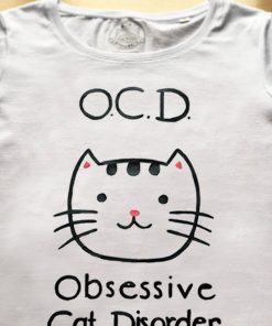 Hand painted T-shirt-Obsessive Cat Disorder, Women