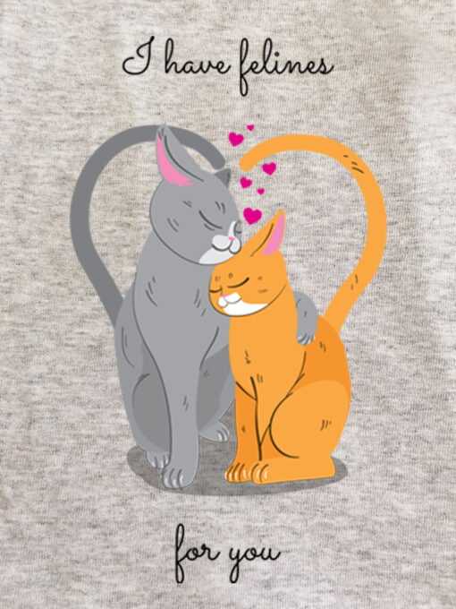 Printed Sweatshirt-I have felines for you-Model 1