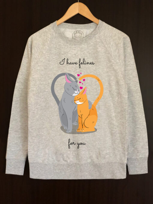 Printed Sweatshirt-I have felines for you, Men-Model 1
