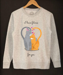 Printed Sweatshirt-I have felines for you, Women-Model 1