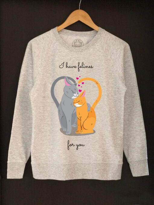 Printed Sweatshirt-I have felines for you, Women-Model 1