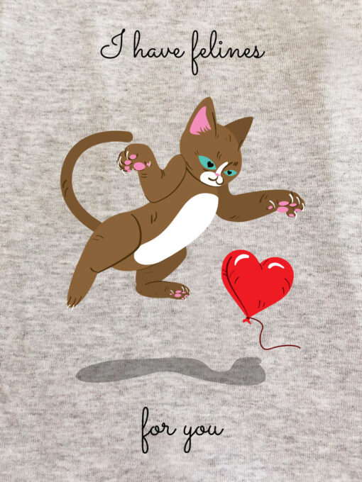 Printed Sweatshirt-I have felines for you-Model 2
