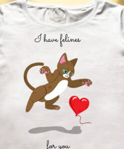 Organic cotton t-shirt-I have felines for you-Model 2
