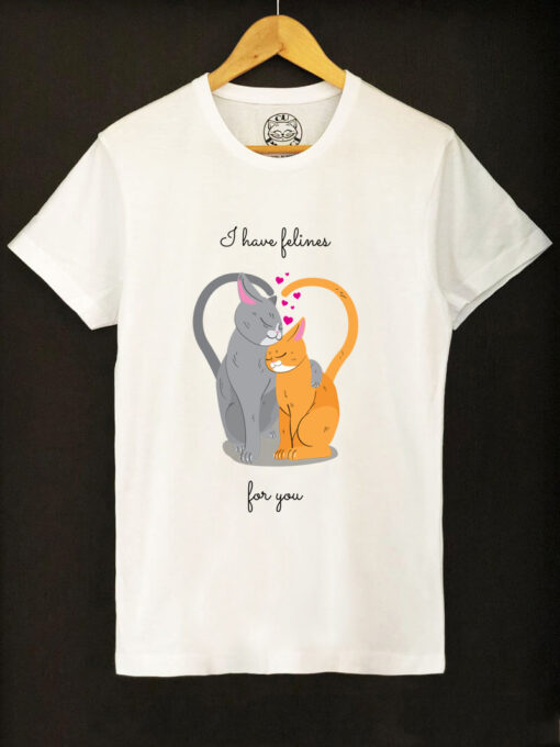 Organic cotton t-shirt-I have felines for you, Men-Model 1