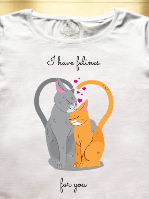 Organic cotton t-shirt-I have felines for you-Model 1