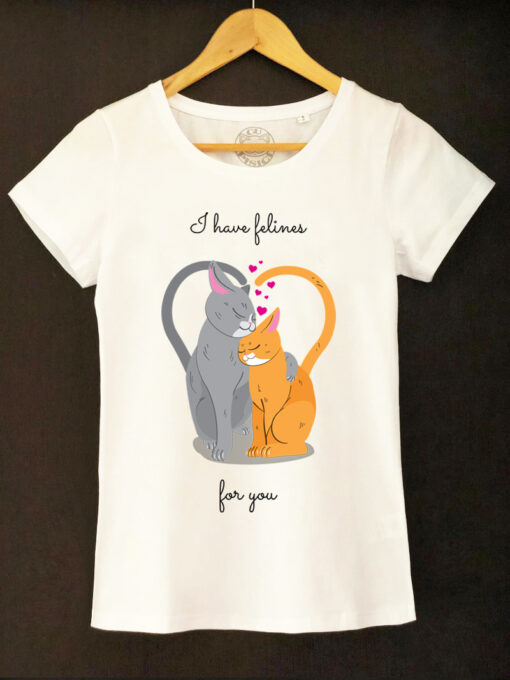 Organic cotton t-shirt-I have felines for you, Women-Model 1